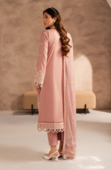 Rosy Pink Chikan Kari Embellished Pakistani Salwar Kameez Dupatta