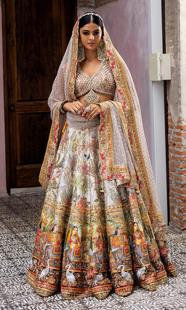Royal Ali Xeeshan Bridal Lehenga Choli Dupatta Wedding Dress