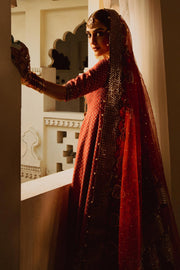 Royal Barat Dress in Pishwas Frock and Bridal Lehenga Style