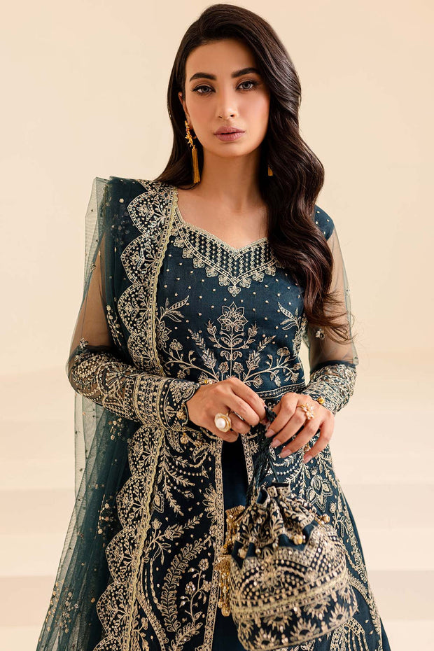 Royal Blue Pakistani Wedding Dress in Gown Pishwas Style LARGE Royal Blue Pakistani Wedding Dress in Gown Pishwas Style LARGE