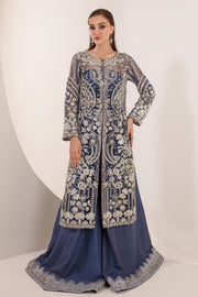 Royal Blue Heavily Embellished Pakistani Wedding Wear Kameez Sharara