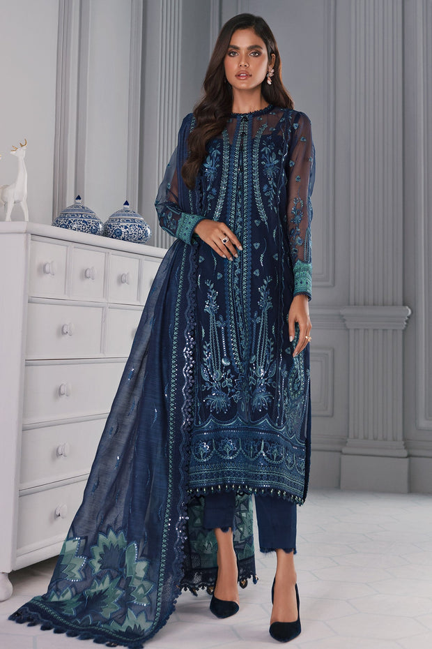 Royal Blue Heavily Embroidered Pakistani Salwar Kameez with Dupatta