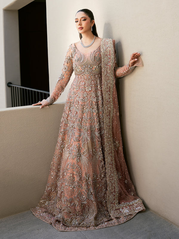 Elegant Blush Pink Pakistani Bridal Dress & Lehenga