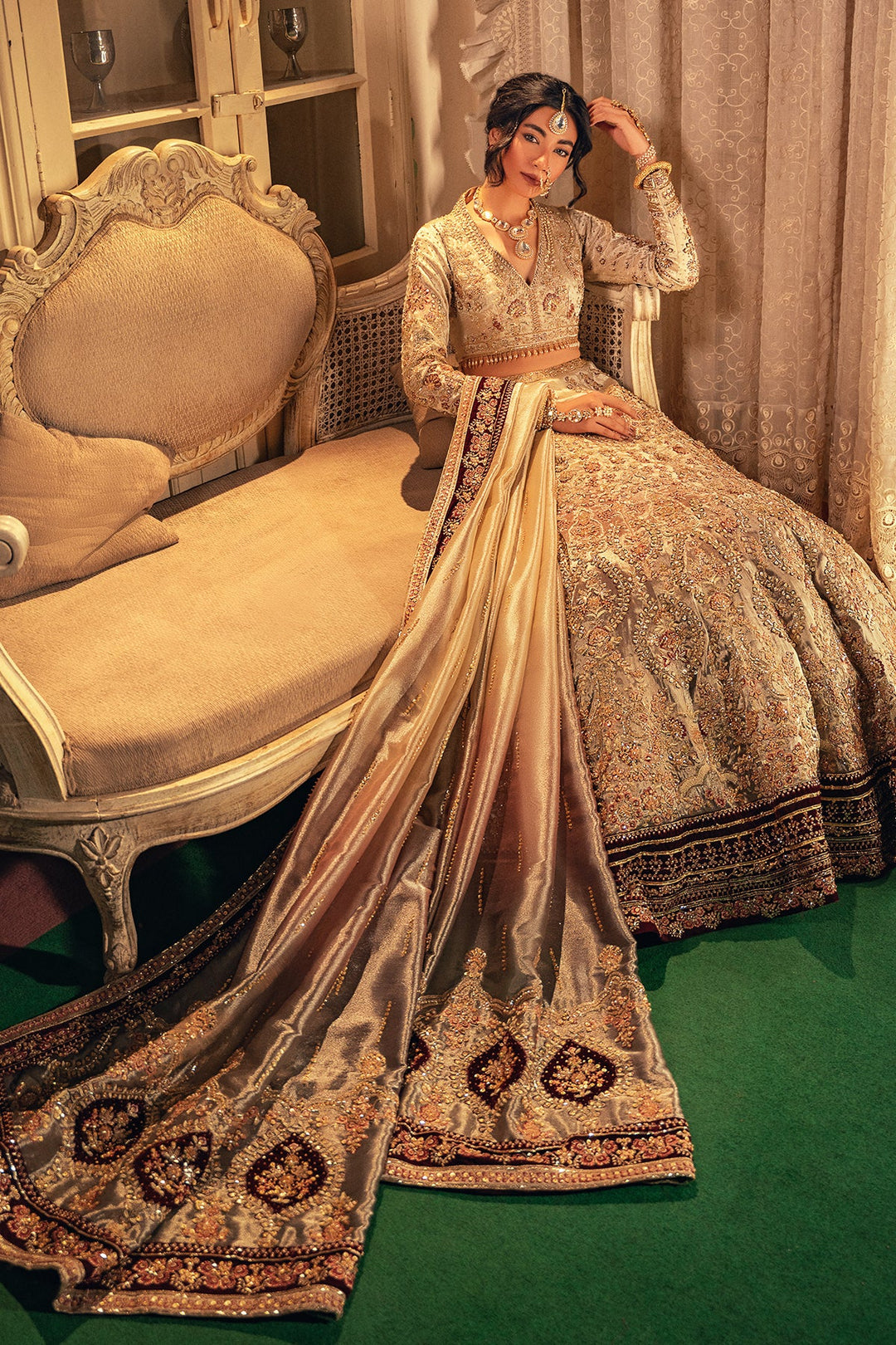 Royal Bridal Lehenga Choli and Dupatta Dress for Wedding