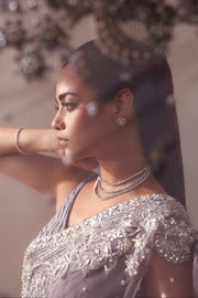 Royal Bridal Wedding Dress in Elegant Saree and Blouse Style