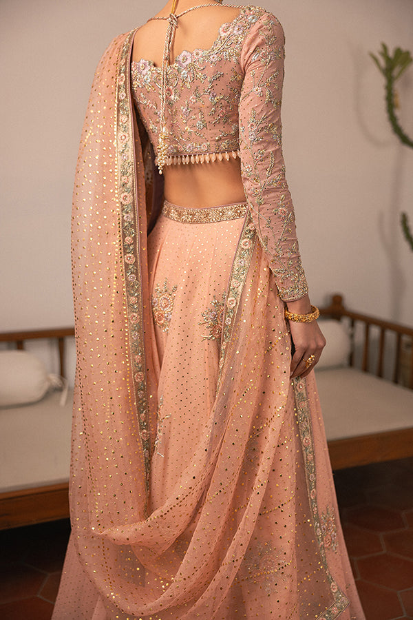 Royal Bridal Wedding Dress in Pink Choli and Lehenga Style
