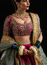 Royal Bridal Wedding Mehndi Dress in Lehenga and Choli Style