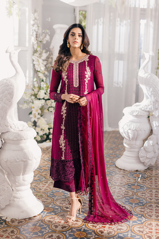 Royal Burgundy Shade Embroidered Pakistani Salwar Kameez