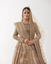 Royal Embellished Golden Lehenga Choli with Dupatta Dress