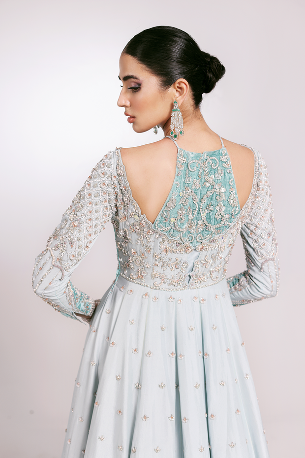 Royal Embellished Pakistani Bridal Dress in Pishwas Style