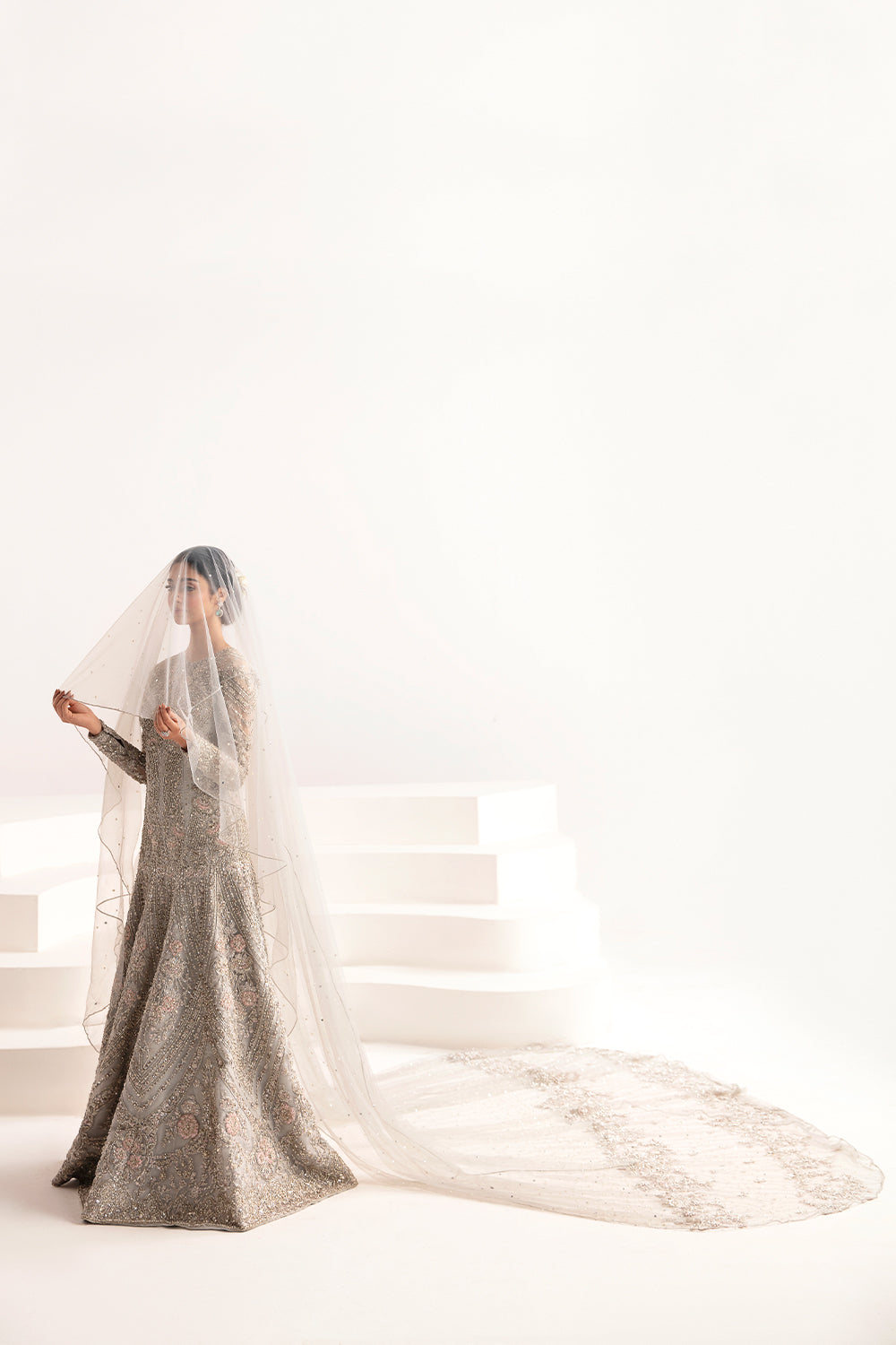 Royal Embellished Walima Pakistani Bridal Dress in Gown Style
