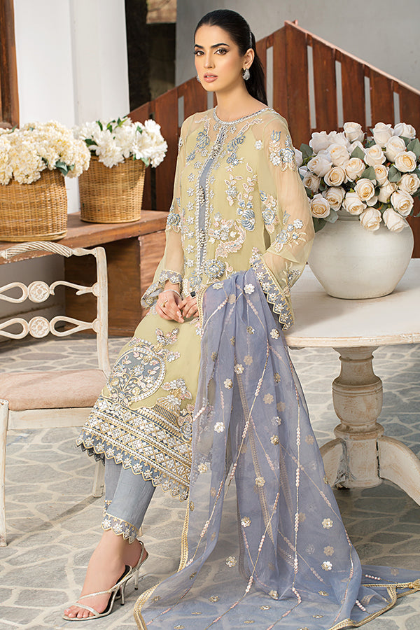 Royal Embroidered Chiffon Pakistani Salwar Kameez Dupatta