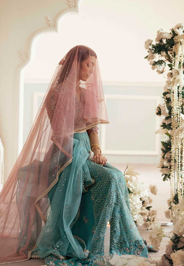 Royal Indian Bridal Dress in Choli Dupatta and Lehenga Style