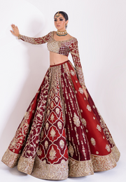 Royal Indian Bridal Dress in Lehenga and Choli Style