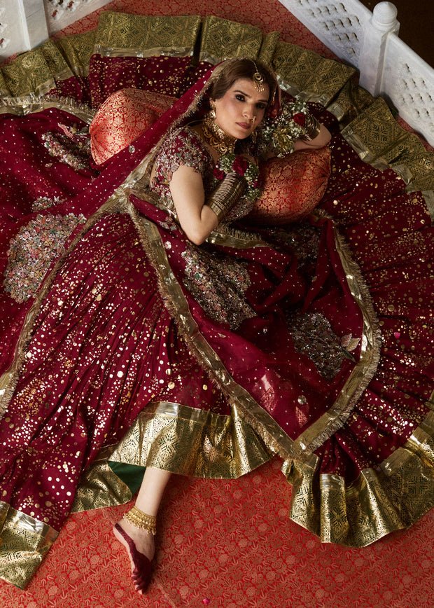 Royal Indian Bridal Dress in Wedding Choli and Lehenga Style