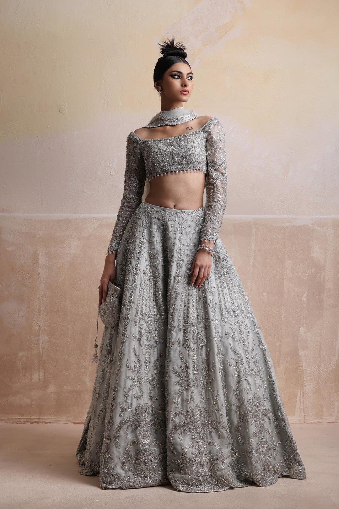 Royal Indian Wedding Lehenga Choli and Dupatta Dress