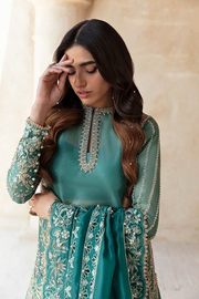 Royal Kameez Sharara Dupatta Blue Pakistani Wedding Dress