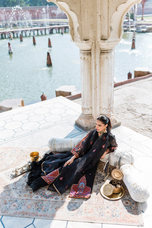 Royal Kameez Trouser Pakistani Black Dress