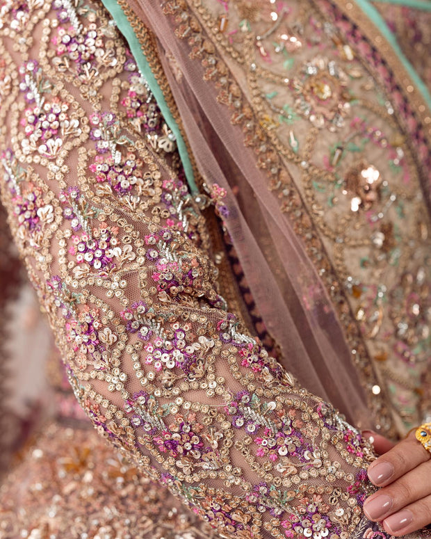 Royal Lehenga Choli Dupatta Pink Bridal Wedding Dress