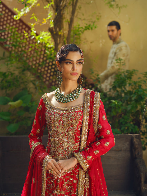 Royal Lehenga Kameez Dupatta Style Red Pakistani Bridal Dress