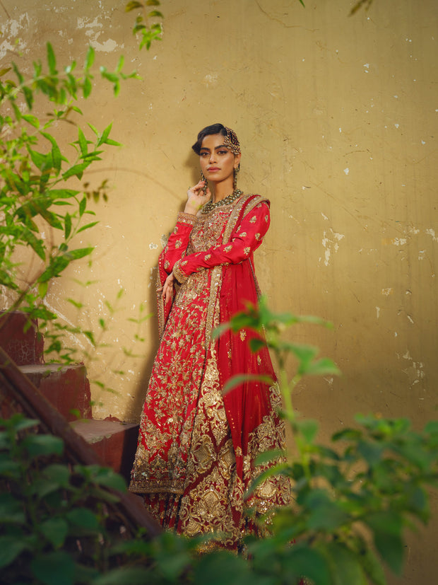 Royal Lehenga Kameez Style Red Pakistani Bridal Dress