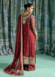 Royal Maroon Kameez Trouser Dupatta Pakistani Wedding Dress