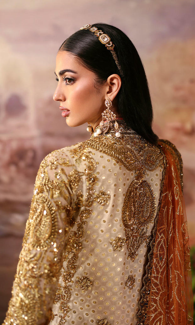 Royal Off White Kameez Trouser Style Pakistani Wedding Dress