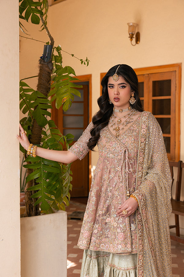Royal Pakistani Bridal Dress in Kameez Gharara Dupatta Style