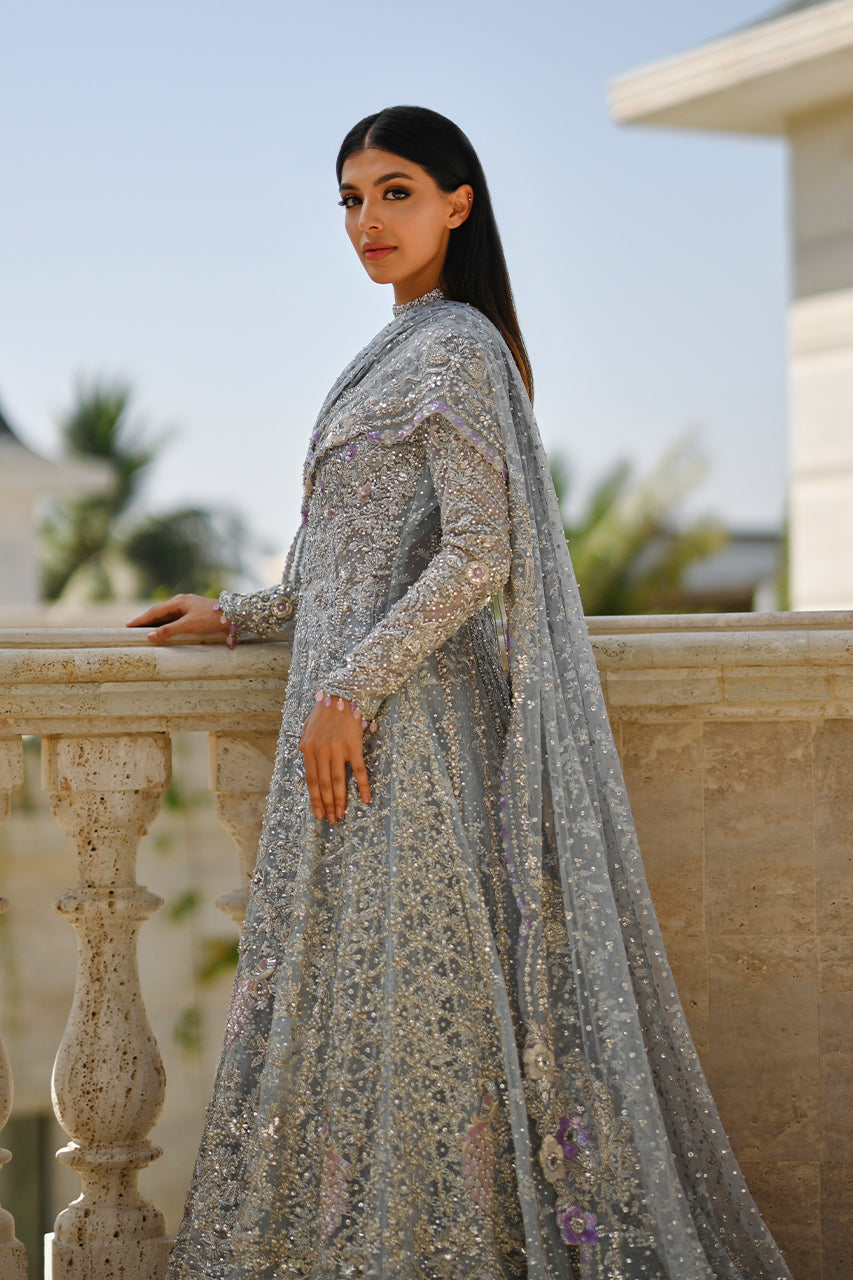 Royal Pakistani Bridal Dress in Lehenga Dupatta Gown Style