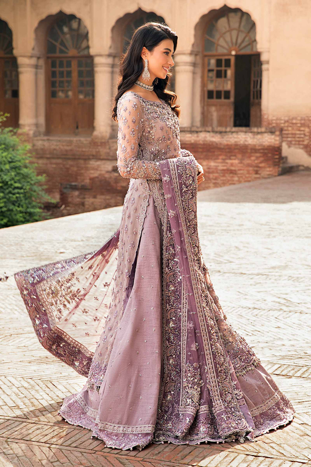Stunning Lilac Pakistani Bridal Lehenga Dress for Your Wedding