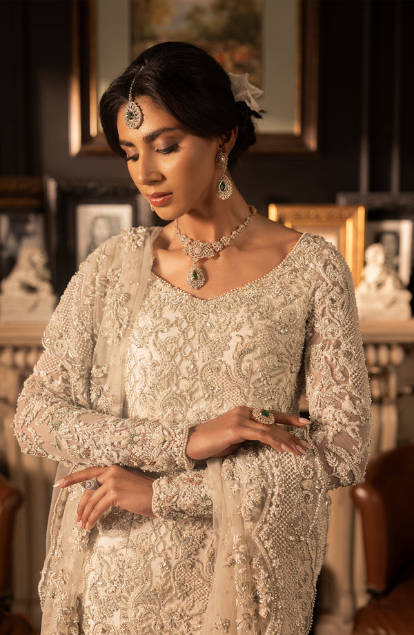 Royal Pakistani Bridal Dress in Mermaid Gown and Veil Style