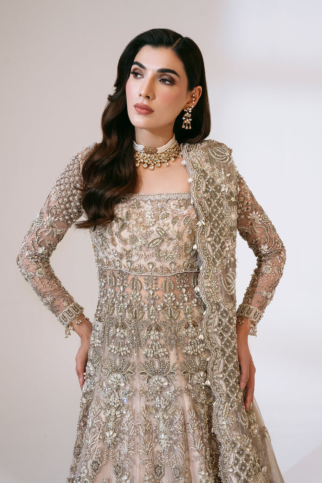 Royal Pakistani Bridal Dress in Pink Pishwas Lehenga Style