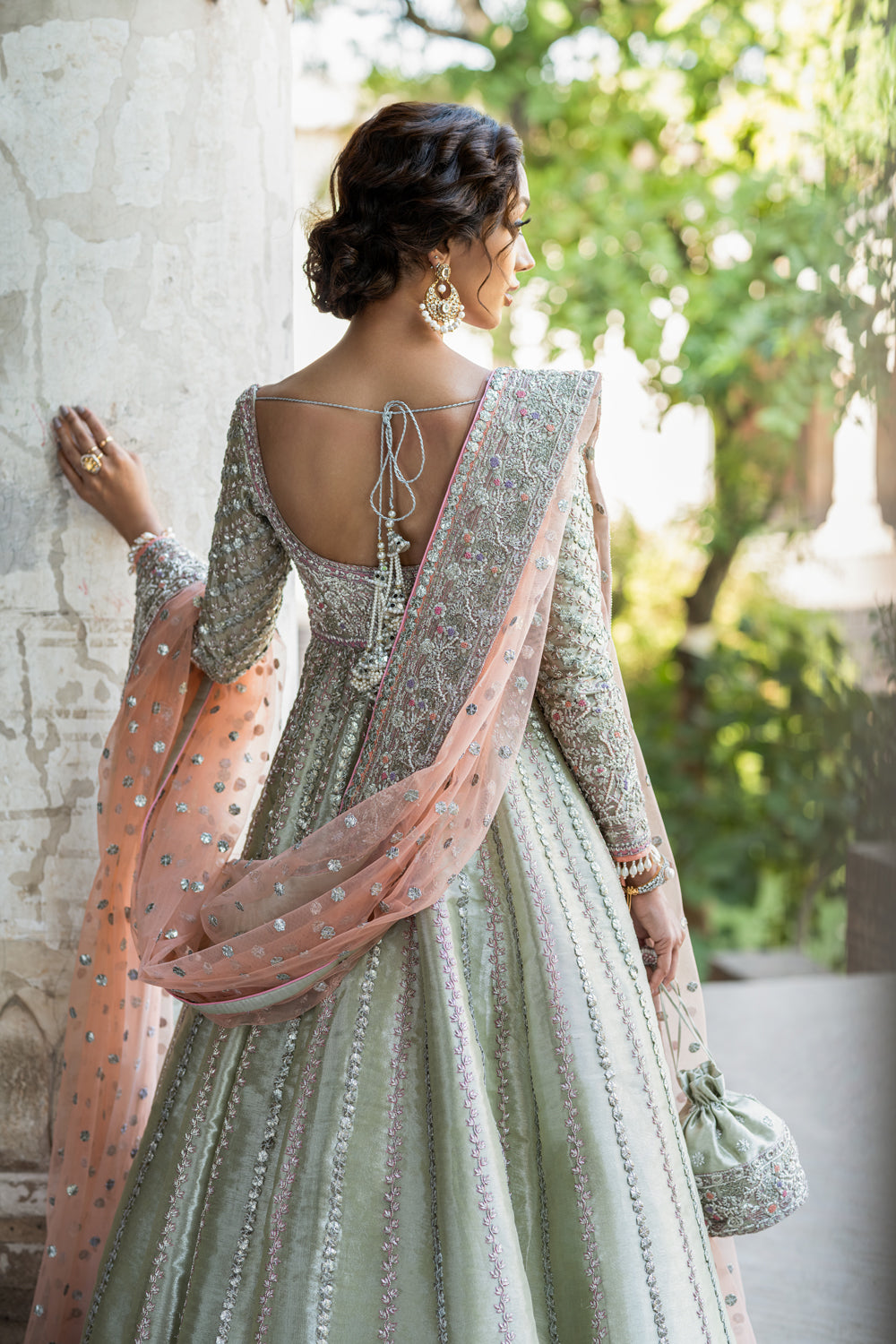 light green bridal dress pakistani in Pishwas and Lehenga Style – Nameera by Farooq 3=handle1=3 Drawer Dresser=bianca-chip-carved-3-drawer-chest-antique-bronze-black