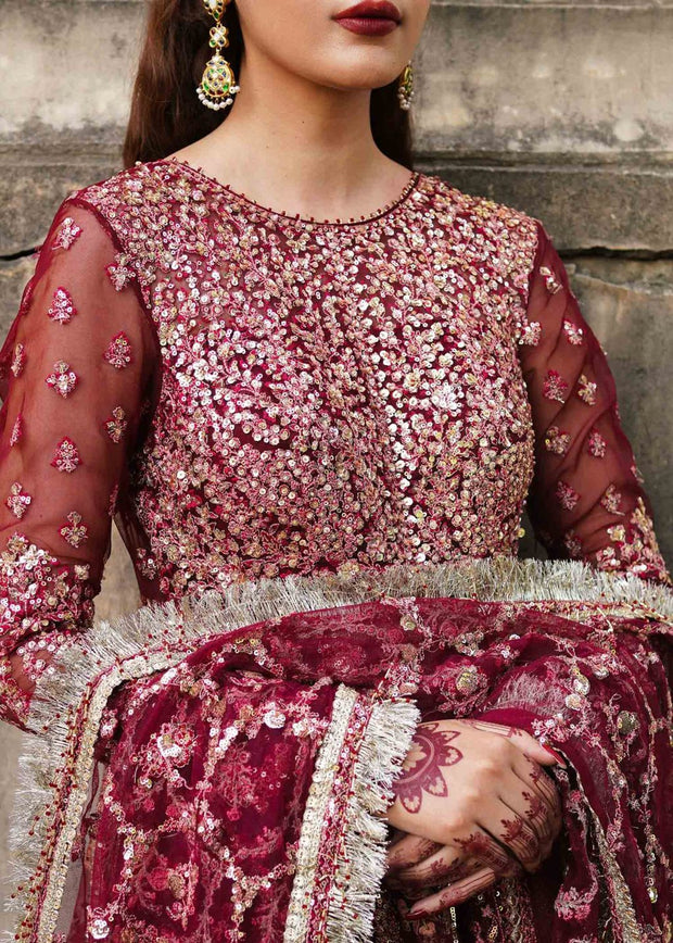 Royal Pakistani Bridal Dress in Pishwas and Sharara Style