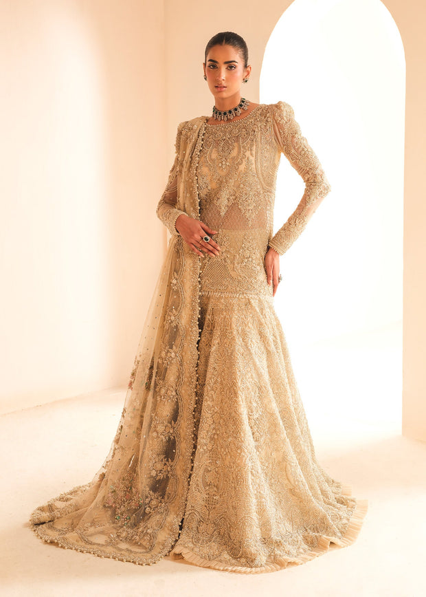 Royal Pakistani Bridal Dress in Shirt and Lehenga Style