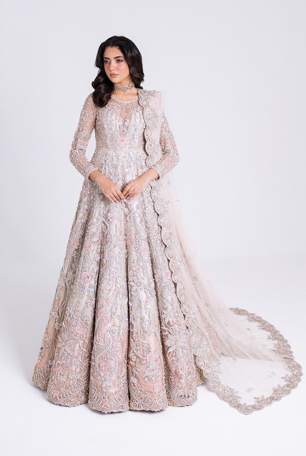 Royal Pakistani Bridal Dress in Wedding Gown Dupatta Style
