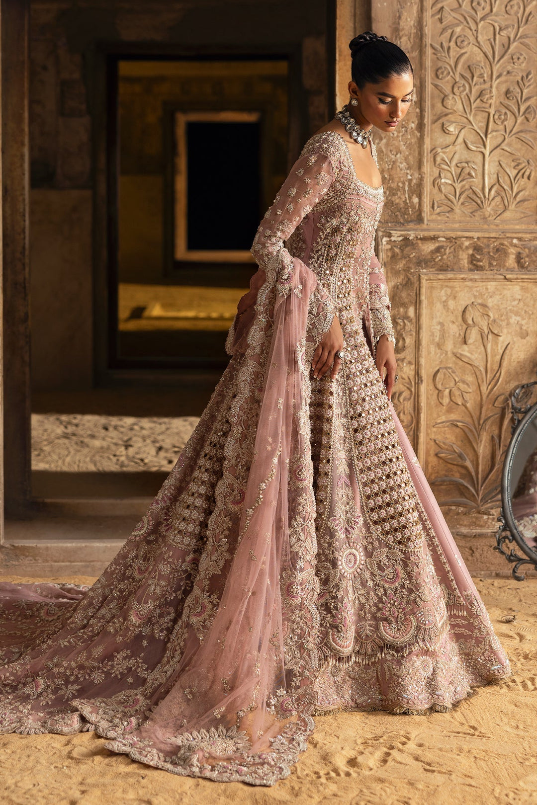 Exquisite Pakistani Bridal Dress - Wedding Pink Gown Style