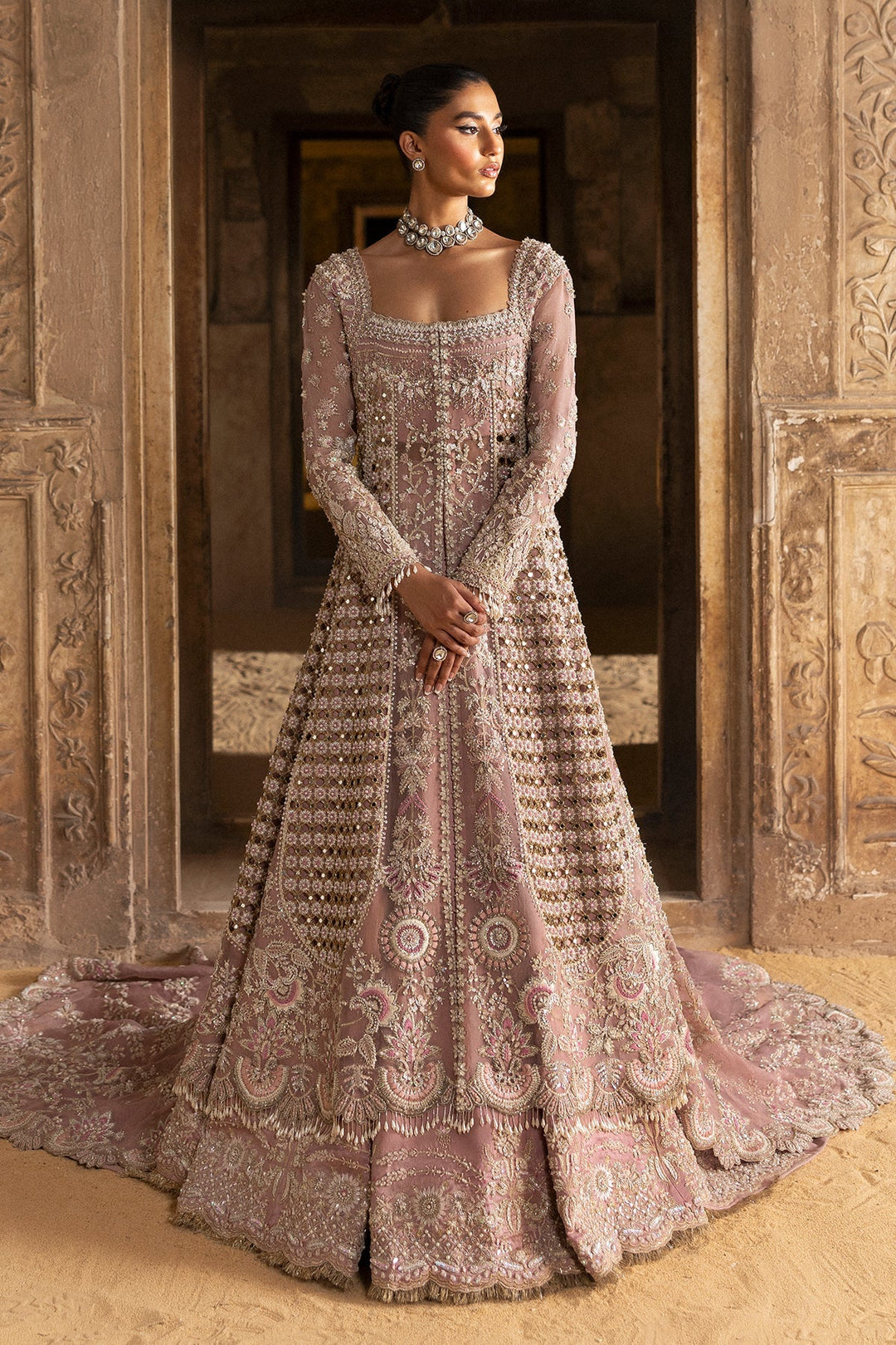 Exquisite Pakistani Bridal Dress - Wedding Pink Gown Style