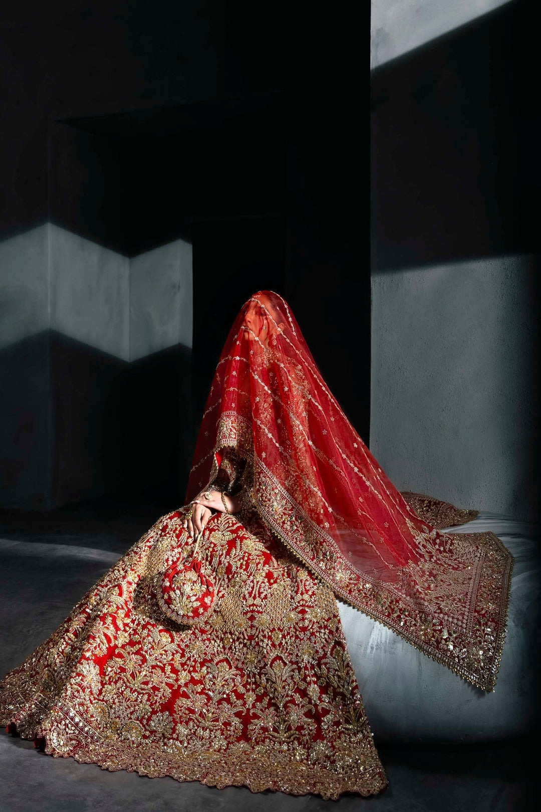 Radiant Pakistani Bridal Lehenga in Wedding Red