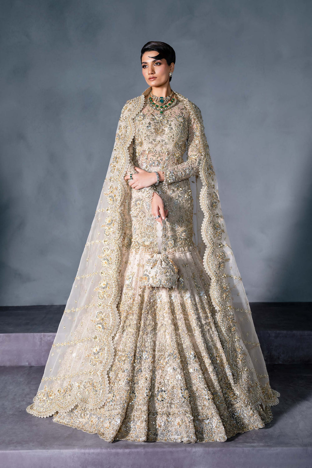 Majestic Pakistani Bridal Lehenga & Shirt for Wedding