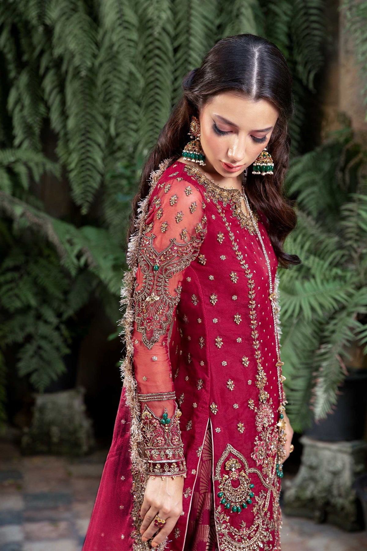 Royal Pakistani Bridal Suit in Gharara Kameez Style – Nameera by Farooq