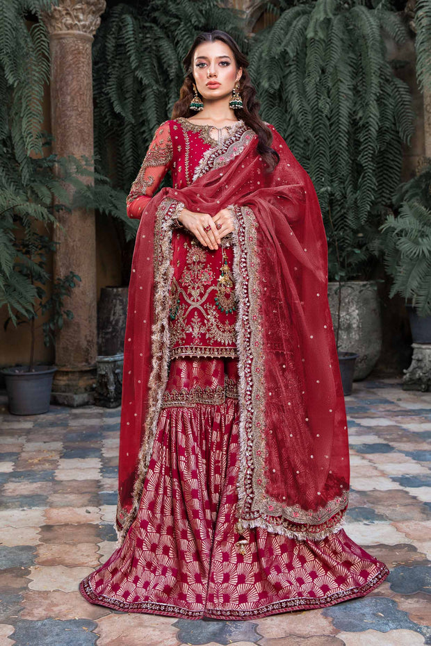 Royal Pakistani Bridal Outfit in Gharara Kameez Style