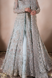 Royal Pakistani Bridal Outfit in Gown and Lehenga Style