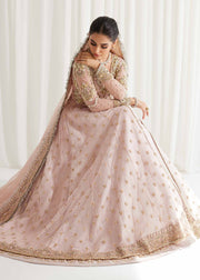 Royal Pakistani Bridal Outfit in Open Pishwas Lehenga Style