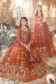 Royal Pakistani Bridal Outfit in Pishwas Frock Lehenga Style