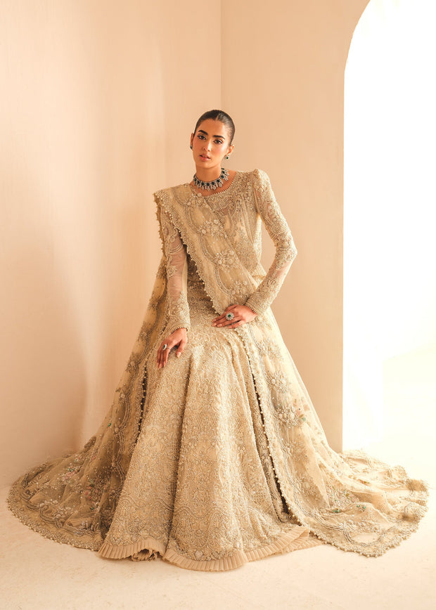 Royal Pakistani Bridal Outfit in Shirt and Lehenga Style
