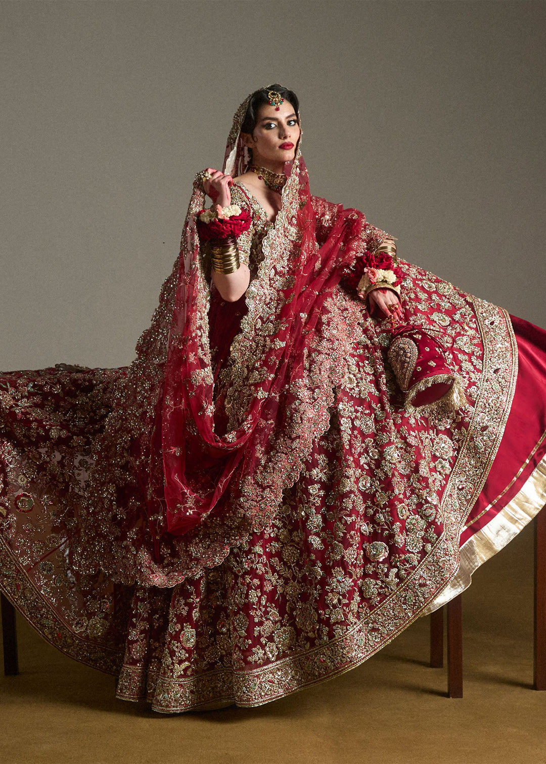 Royal Pakistani Bridal Pishwas Lehenga Dress in Mississauga Ontario
