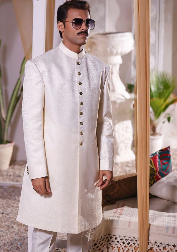 Royal Pakistani Groom Dress in Sherwani Style for Wedding