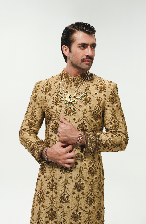 Royal Pakistani Groom Dress in Traditional Sherwani Style