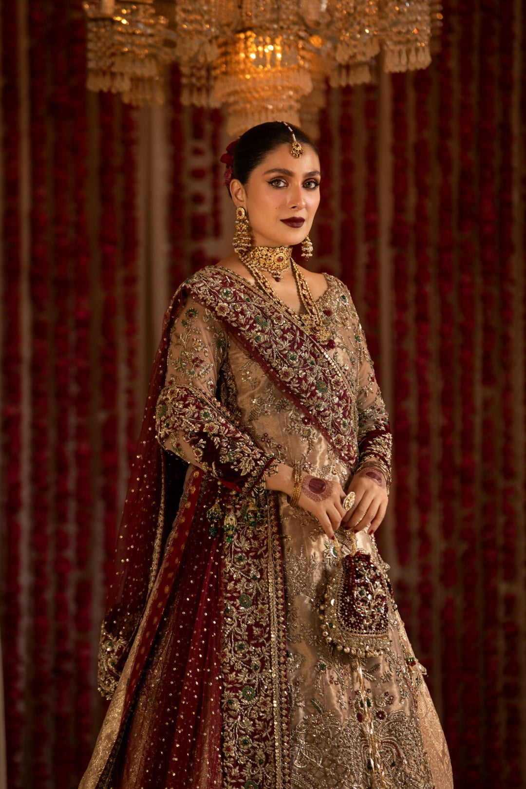 Elegant Pakistani Bridal Lehenga in Kameez Style